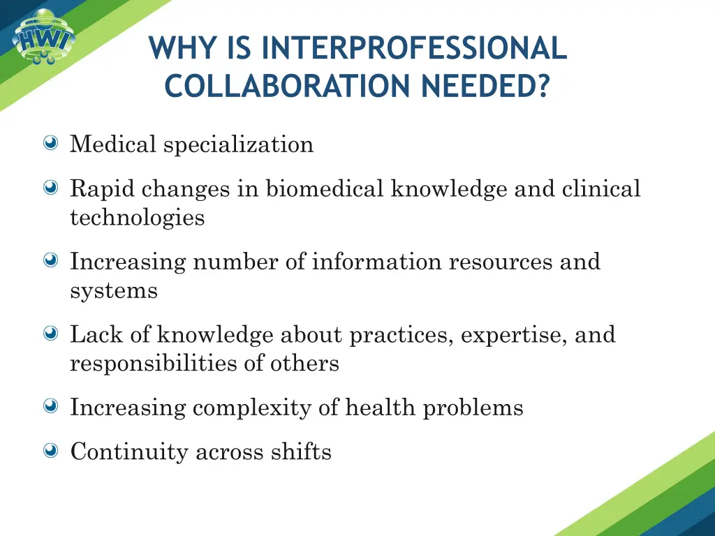 why is interprofessional collaboration needed