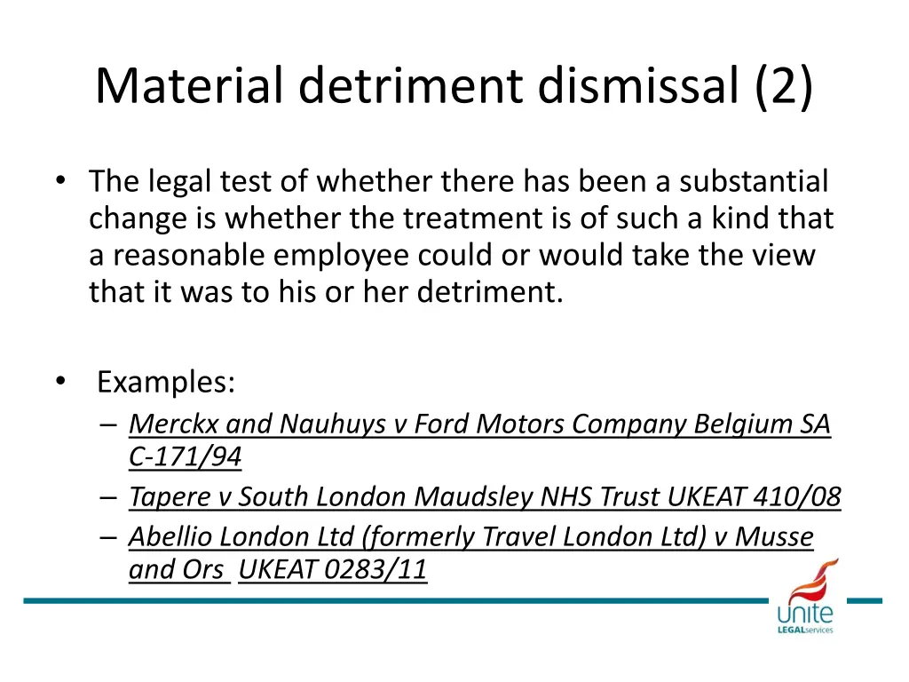material detriment dismissal 2