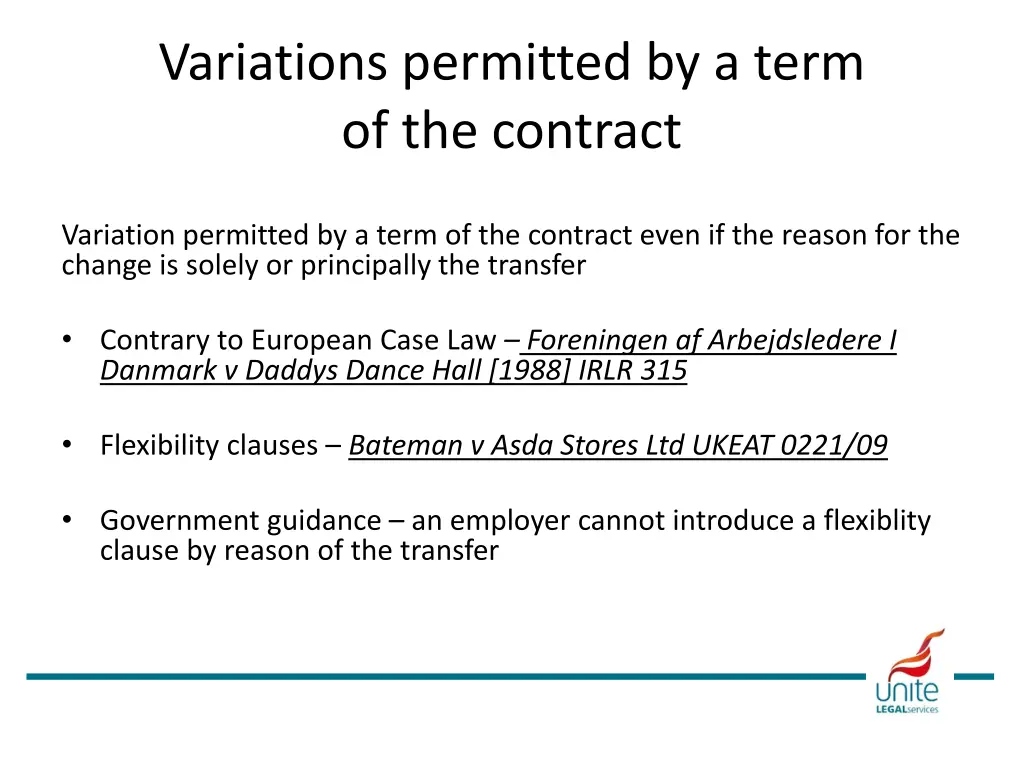 variations permitted by a term of the contract