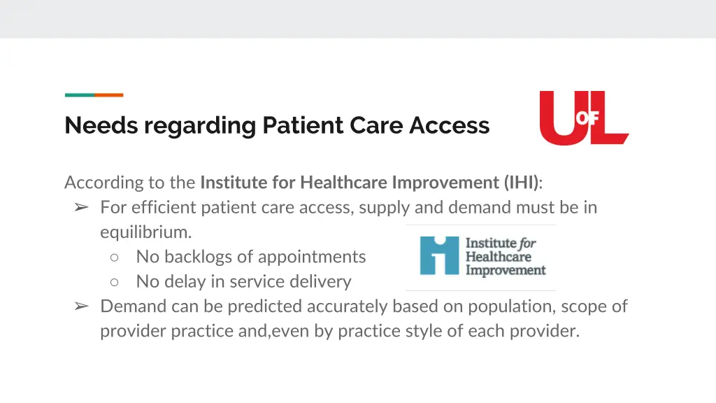 needs regarding patient care access