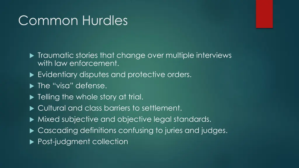 common hurdles