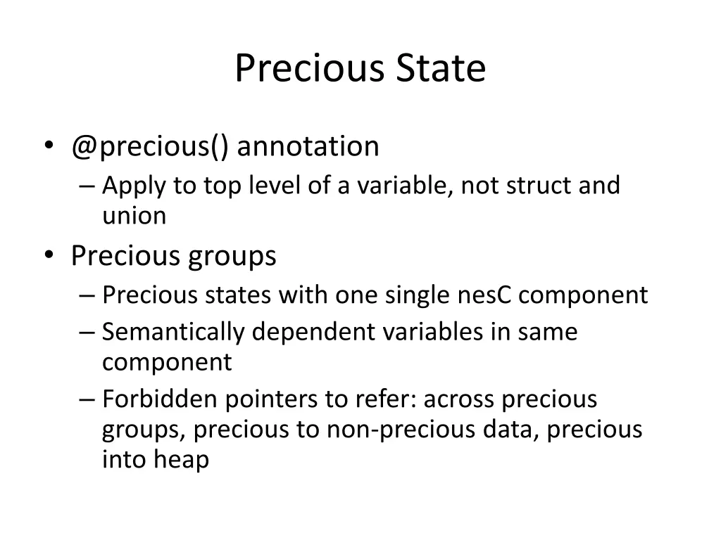 precious state