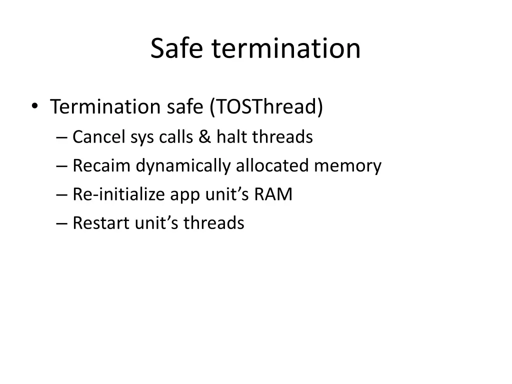 safe termination
