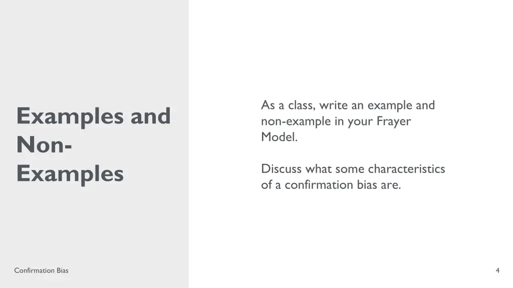 as a class write an example and non example