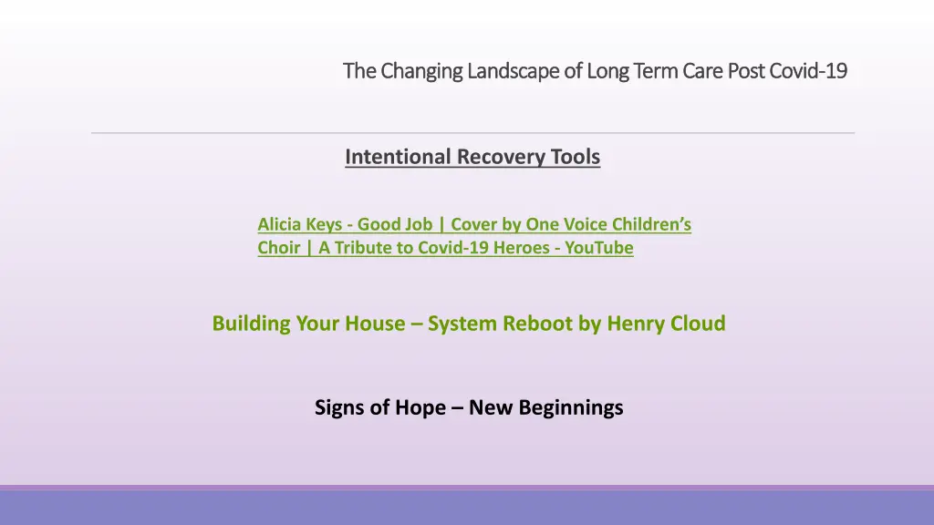 the changing landscape of long term care post 5