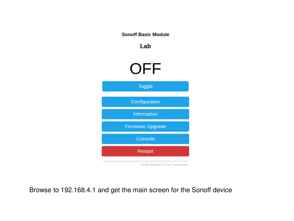 browse to 192 168 4 1 and get the main screen