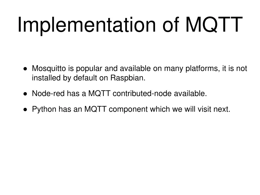 implementation of mqtt