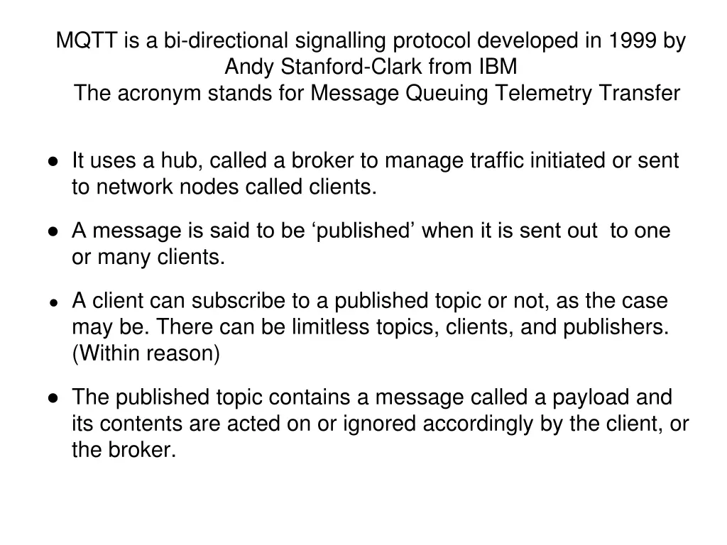 mqtt is a bi directional signalling protocol