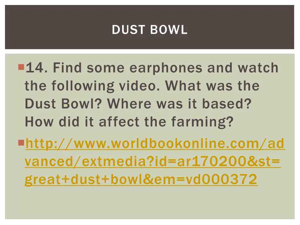 dust bowl