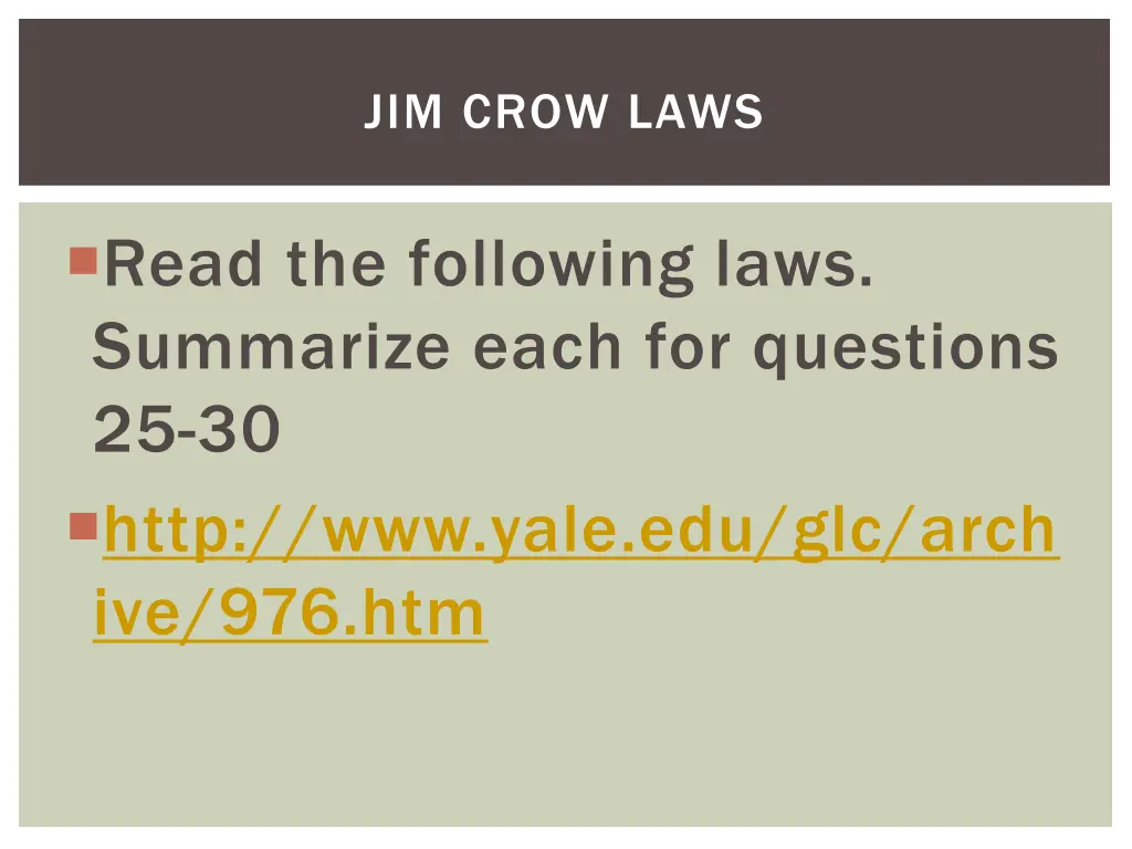 jim crow laws