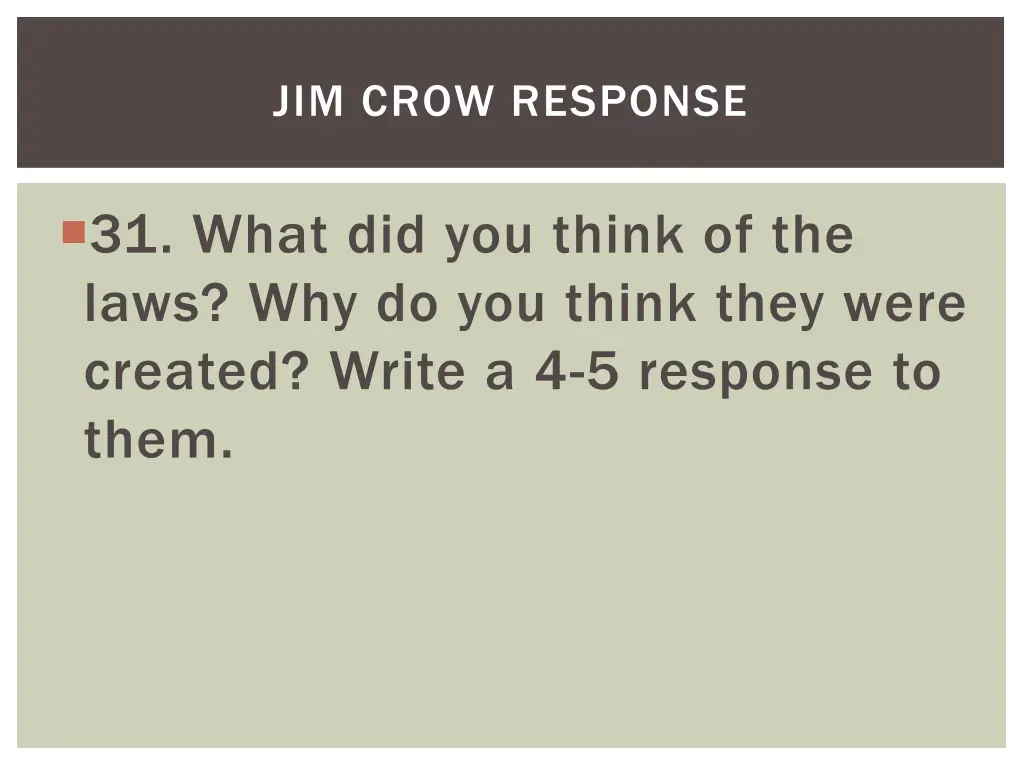 jim crow response