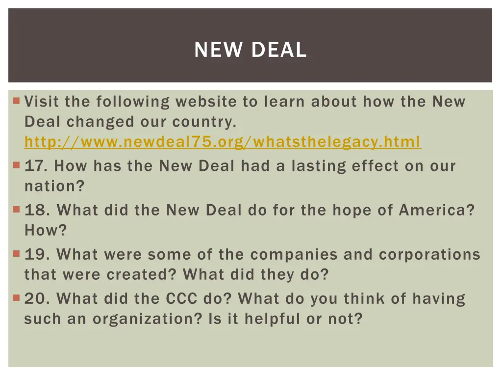 new deal