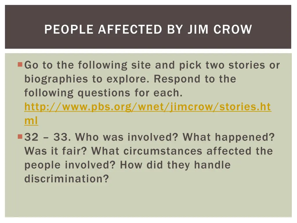 people affected by jim crow