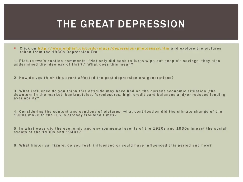 the great depression