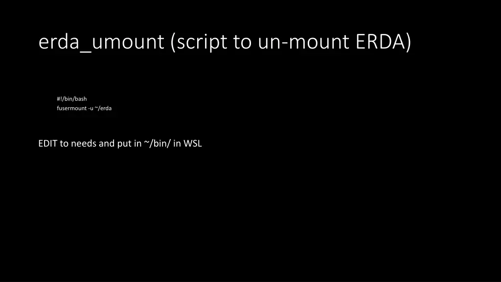 erda umount script to un mount erda