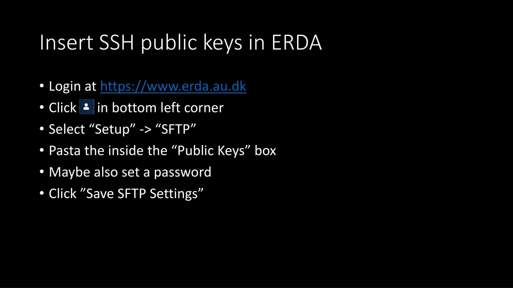 insert ssh public keys in erda