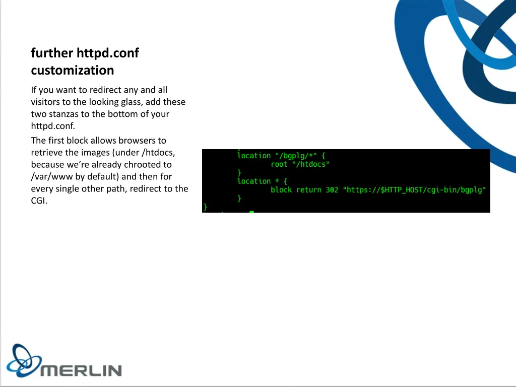 further httpd conf customization
