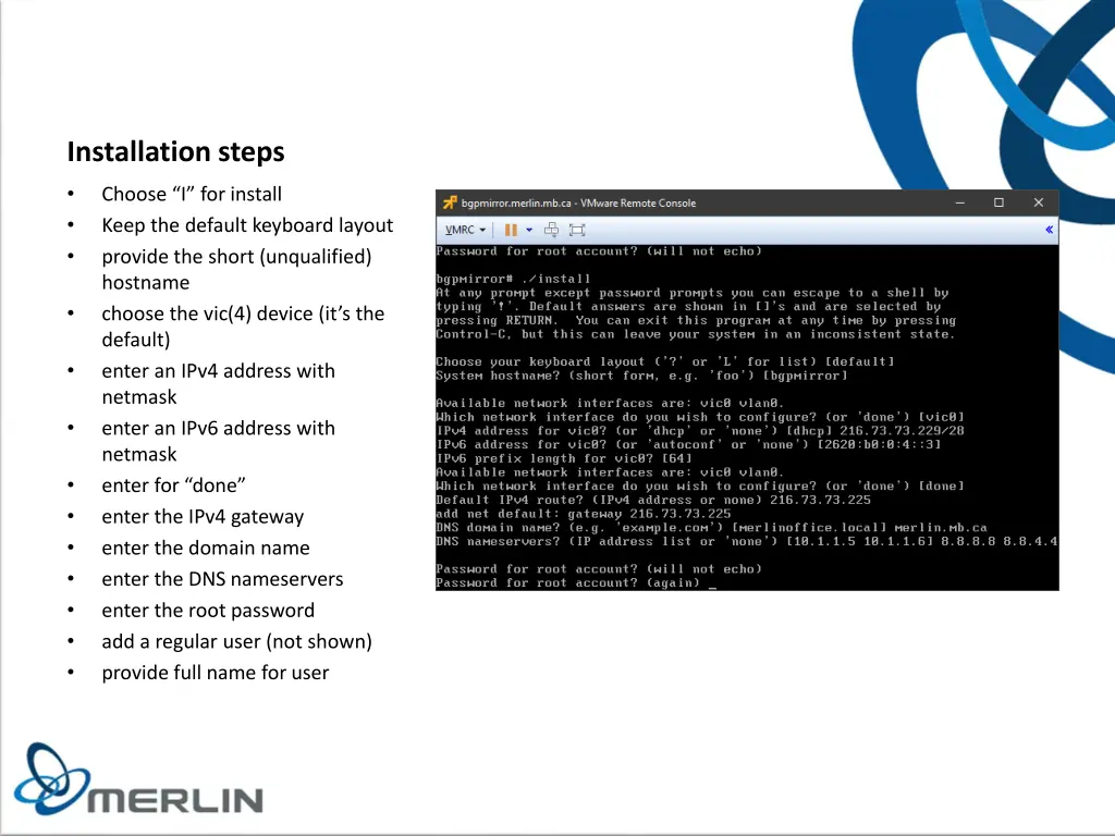 installation steps