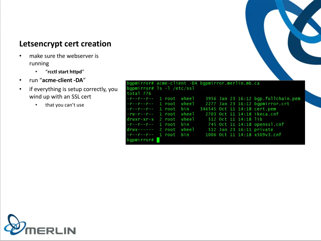 letsencrypt cert creation