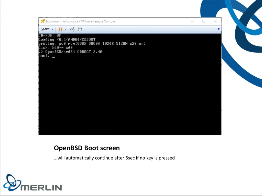 openbsd boot screen