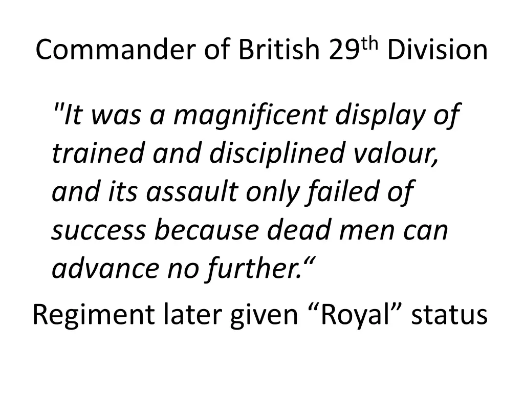 commander of british 29 th division