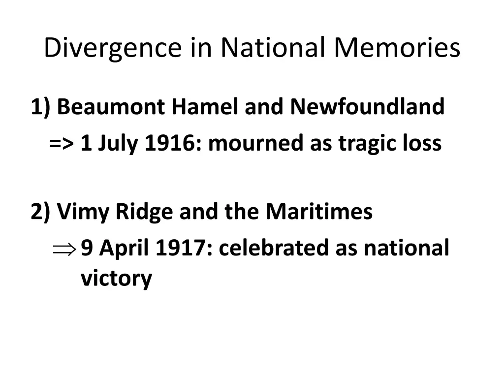 divergence in national memories