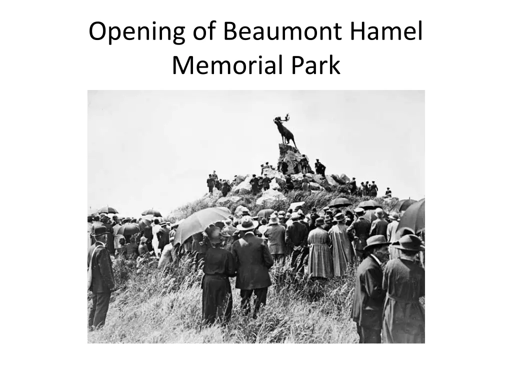 opening of beaumont hamel memorial park