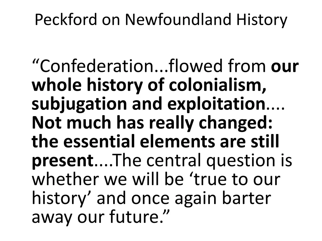 peckford on newfoundland history