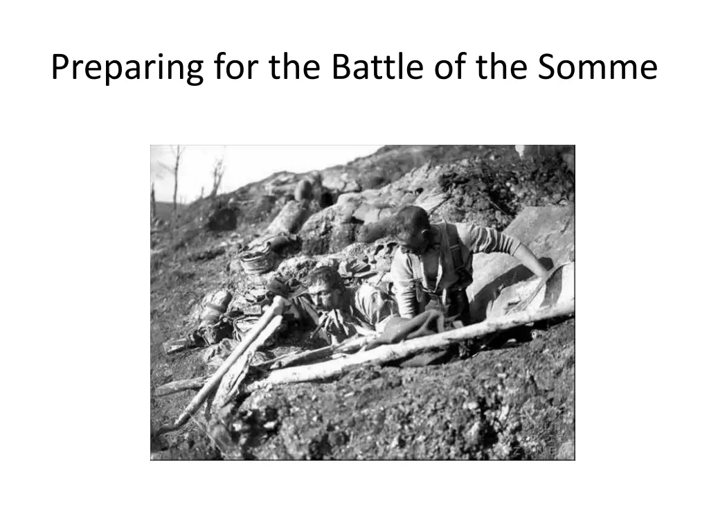 preparing for the battle of the somme