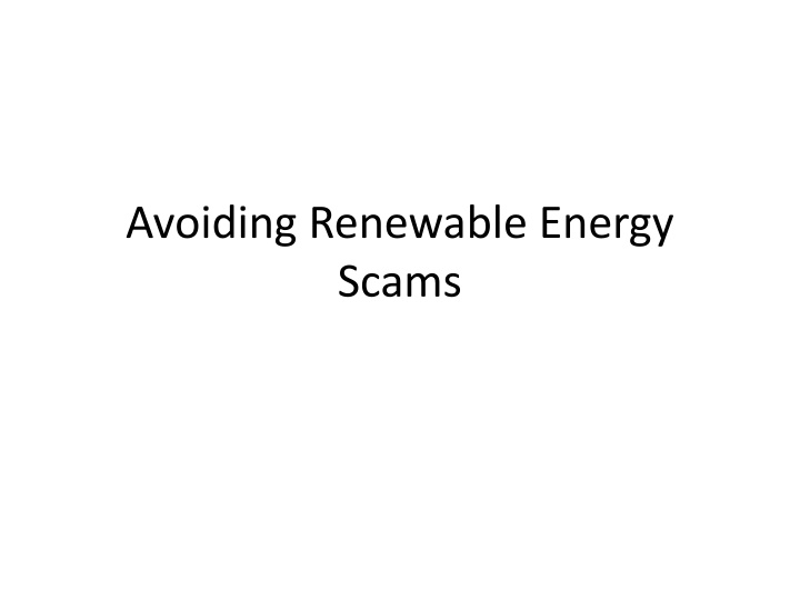 avoiding renewable energy scams