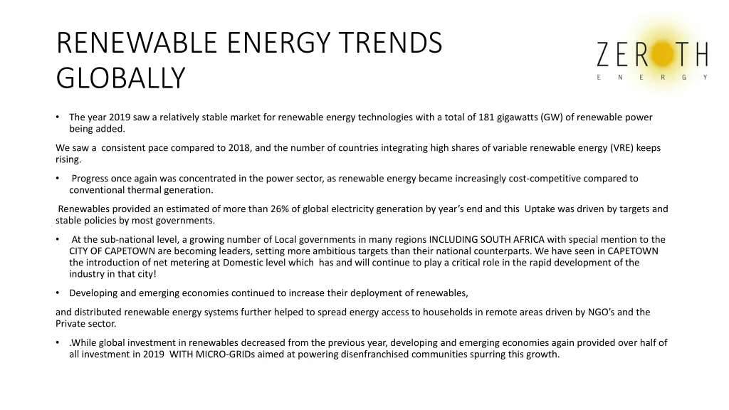 renewable energy trends globally