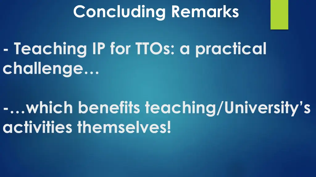 concluding remarks