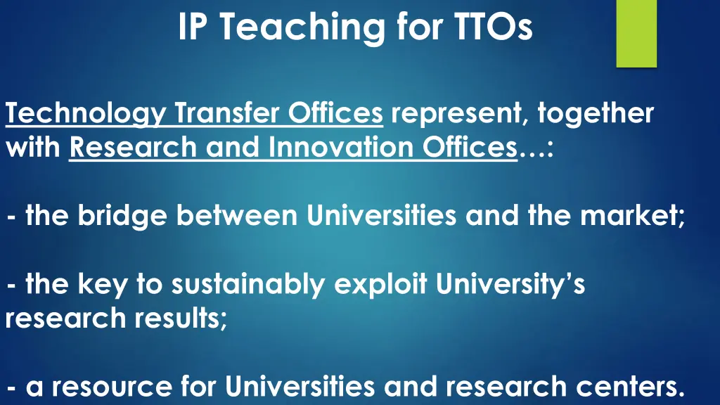 ip teaching for ttos