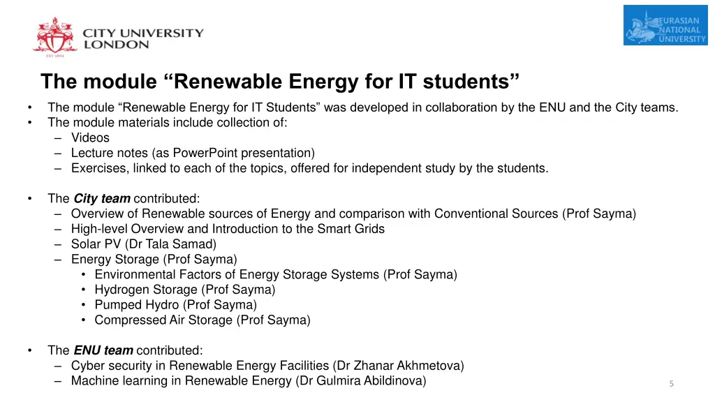 the module renewable energy for it students