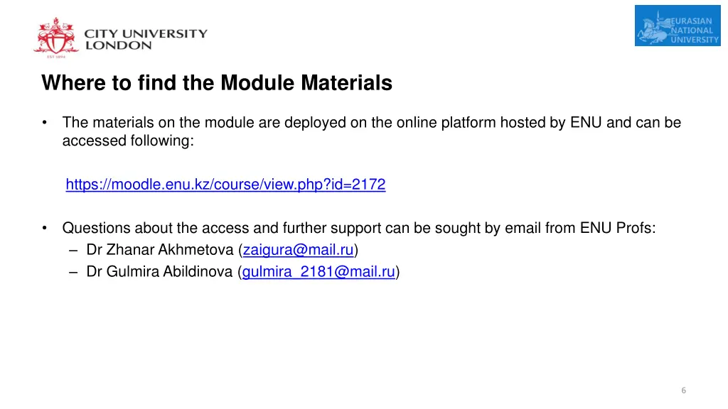 where to find the module materials