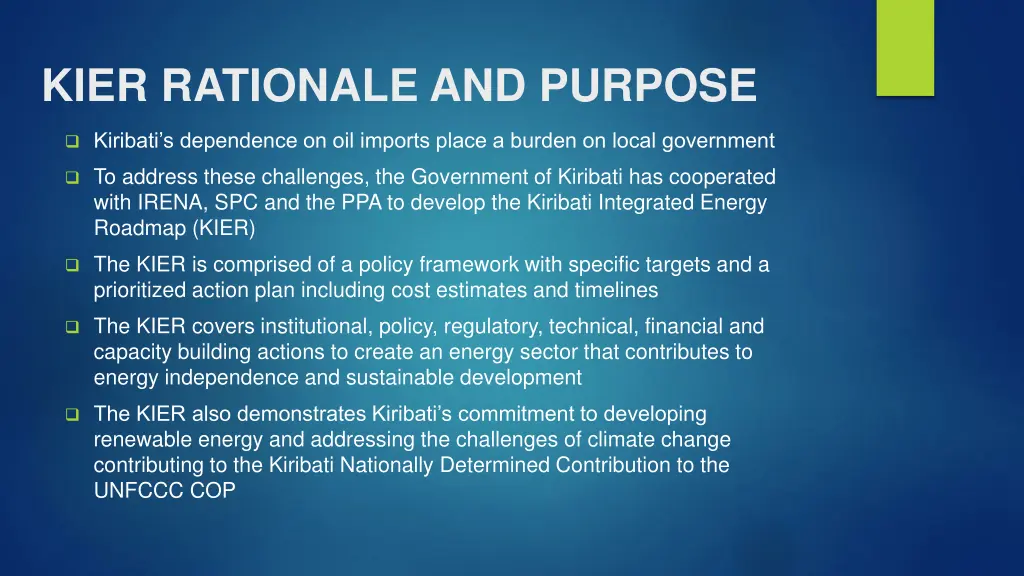 kier rationale and purpose