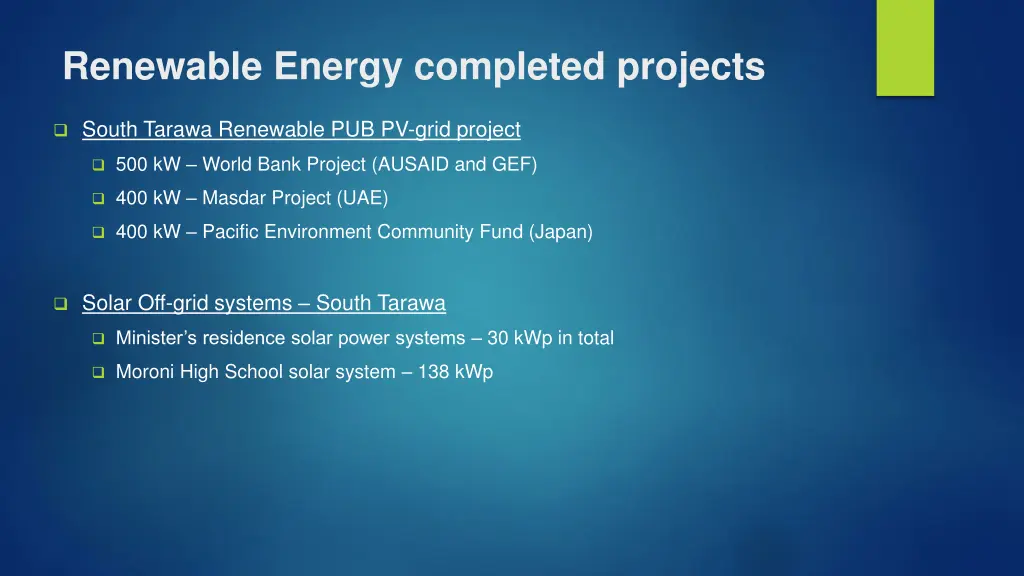 renewable energy completed projects
