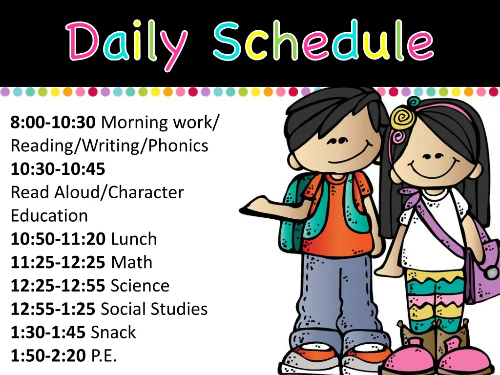 daily schedule