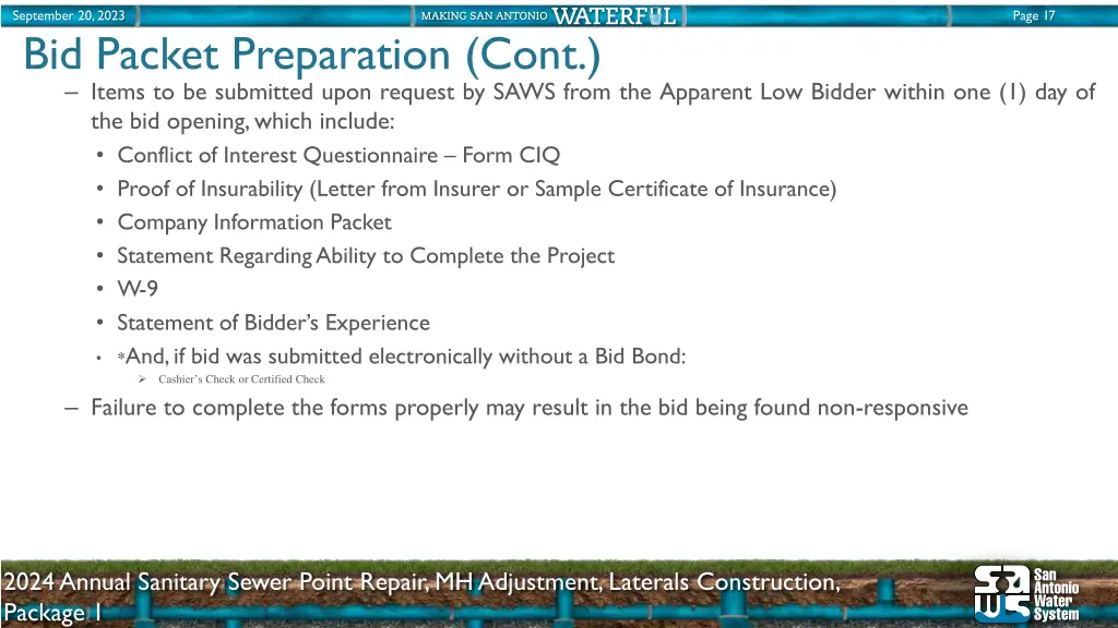 september 20 2023 bid packet preparation cont