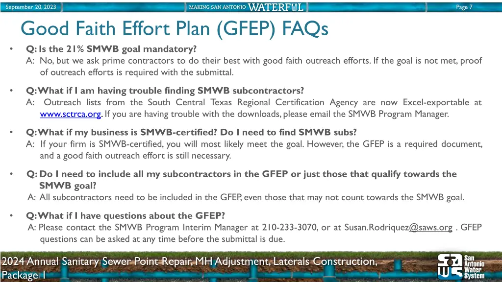 september 20 2023 good faith effort plan gfep