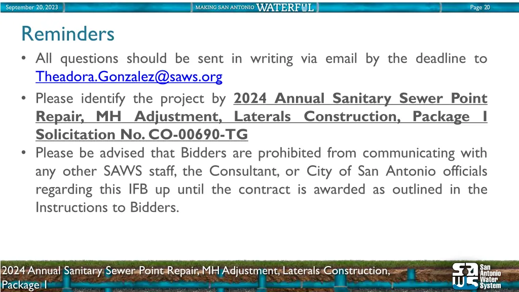 september 20 2023 reminders all questions should