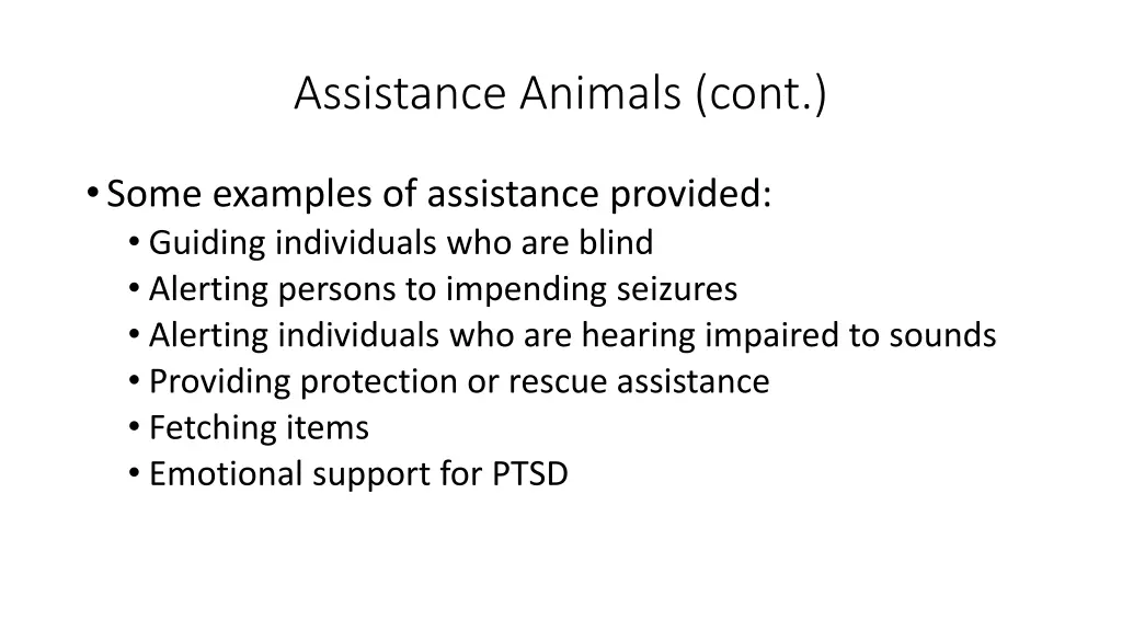 assistance animals cont 3