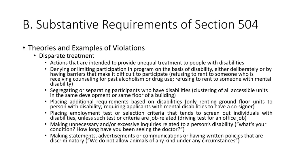 b substantive requirements of section 504 2