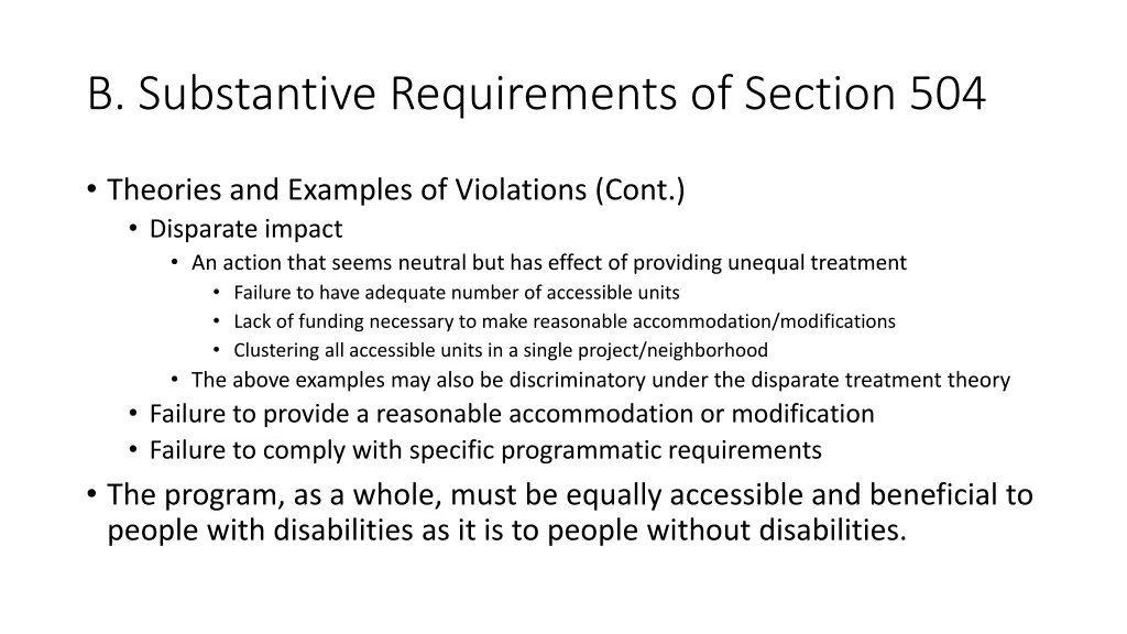 b substantive requirements of section 504 3