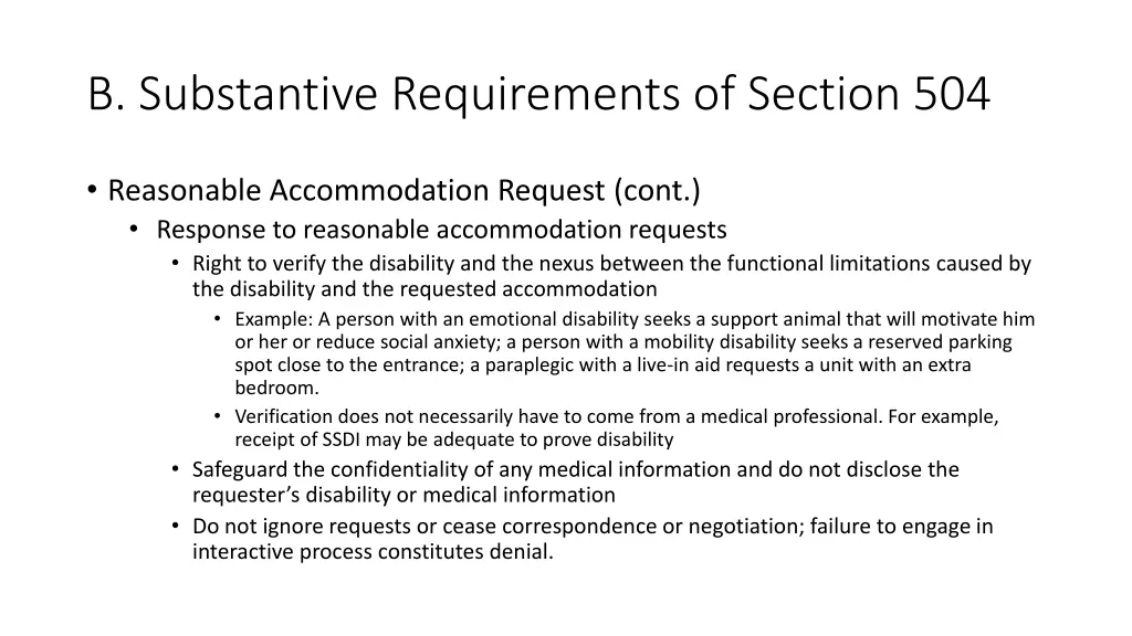 b substantive requirements of section 504 5