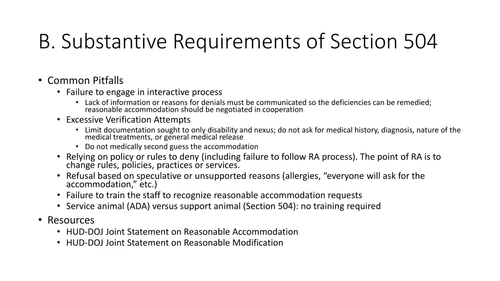 b substantive requirements of section 504 8