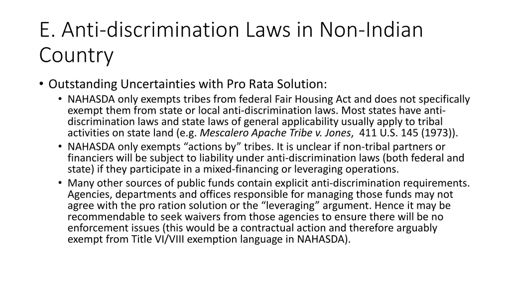 e anti discrimination laws in non indian country 2