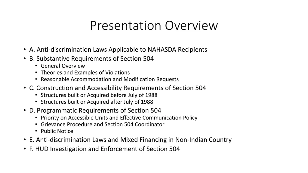 presentation overview
