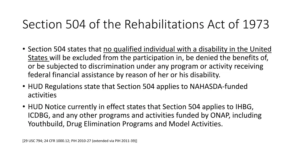 section 504 of the rehabilitations act of 1973