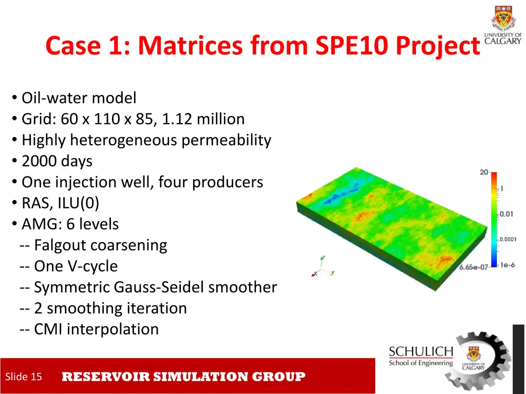 case 1 matrices from spe10 project